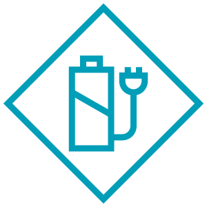 Wattwechsel Iconset Stromspeicher Pazifikblau